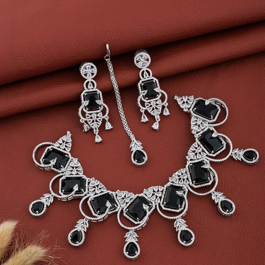 Regal Ruby Geometric Elegance Jewelry Set