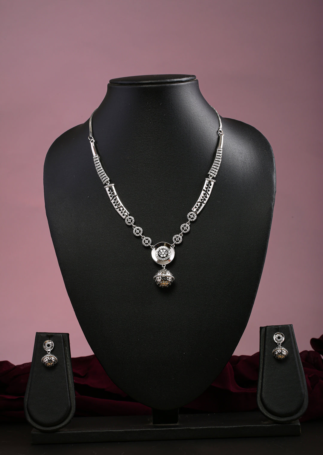 Elegant Silver Necklace and Earring Set by Liberty Jewel