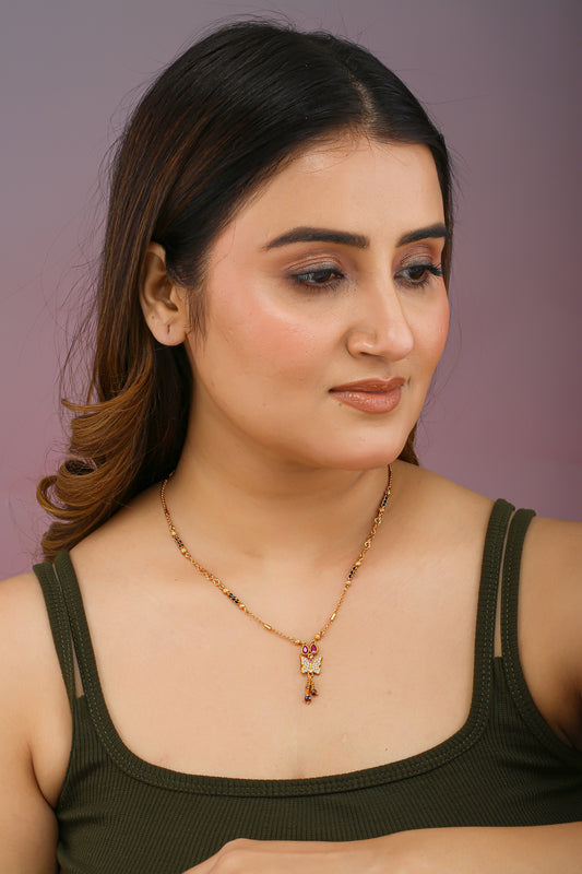 Traditional Gold Mangalsutra with Ornate Pendant by Liberty Jewel