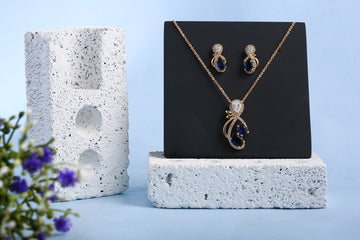 Sapphire Elegance Pendant Set