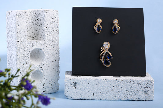 Sapphire Elegance Pendant Set