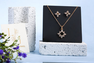 Diamond Blossom Pendant Set