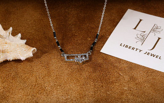 Sleek Silver Mangalsutra Necklace by Liberty Jewel