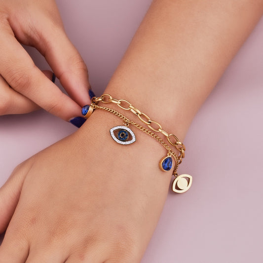 EVIL EYE CUBAN BRACELET