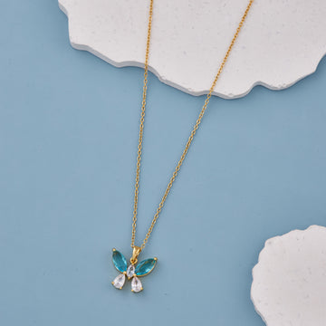 BLUE STONE BUTTERFLY NECKLACE