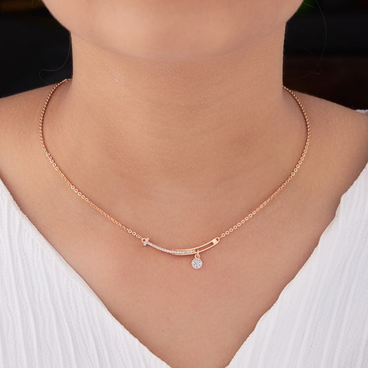 DIAMOND LONG SQAURE NECKLACE