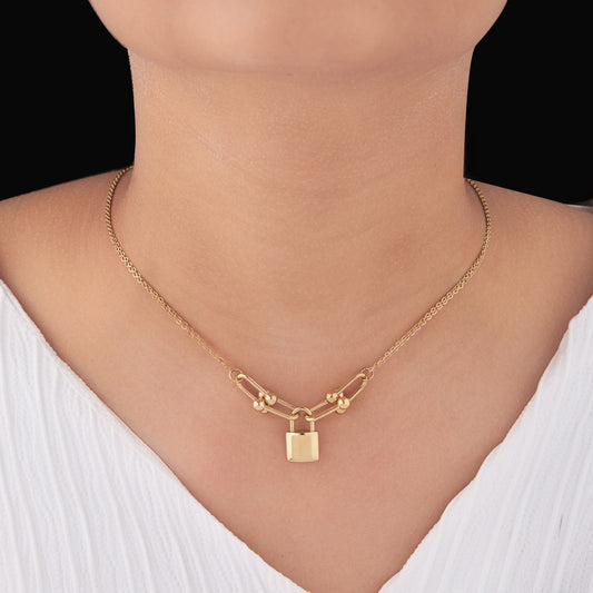 LOCK SHAPE NECKLACE