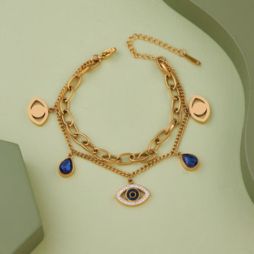 EVIL EYE CUBAN BRACELET