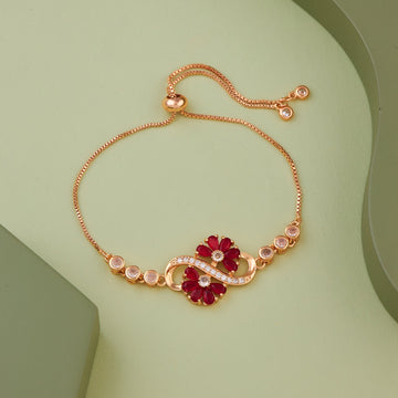 RED DIAMOND FLOWER BRACELET