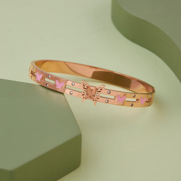 PINK STONE BUTTERFLY DIAMOND KADA